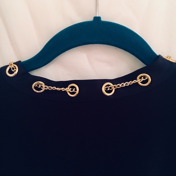 Michael Kors Dress Silk Shift Dress in Navy - Picture 6 of 6